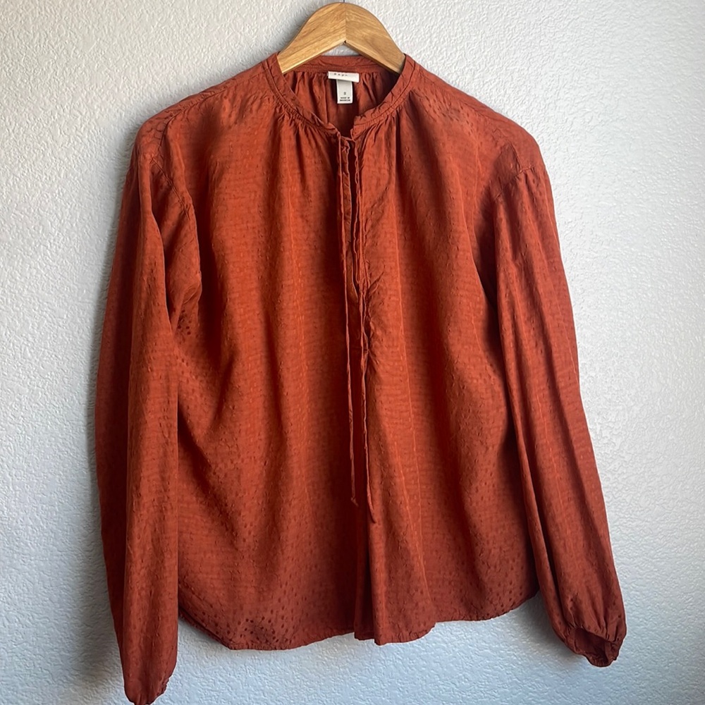 Orange Long Sleeve Blouse